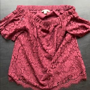 Boutique brand Miami Off Shoulder Lace Top, Sz S